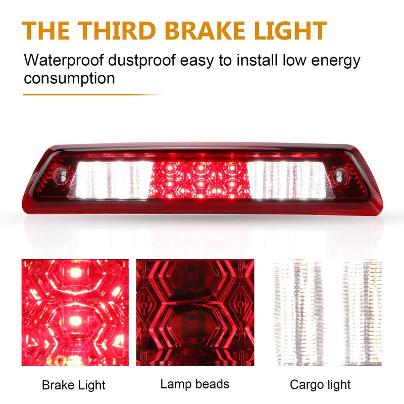 Tresound ضوء الفرامل الثالث Tresound للسيارة فورد F150 F-150 من 2009-2014، ضوء شحن LED مرتفع (أحمر) - Image 4